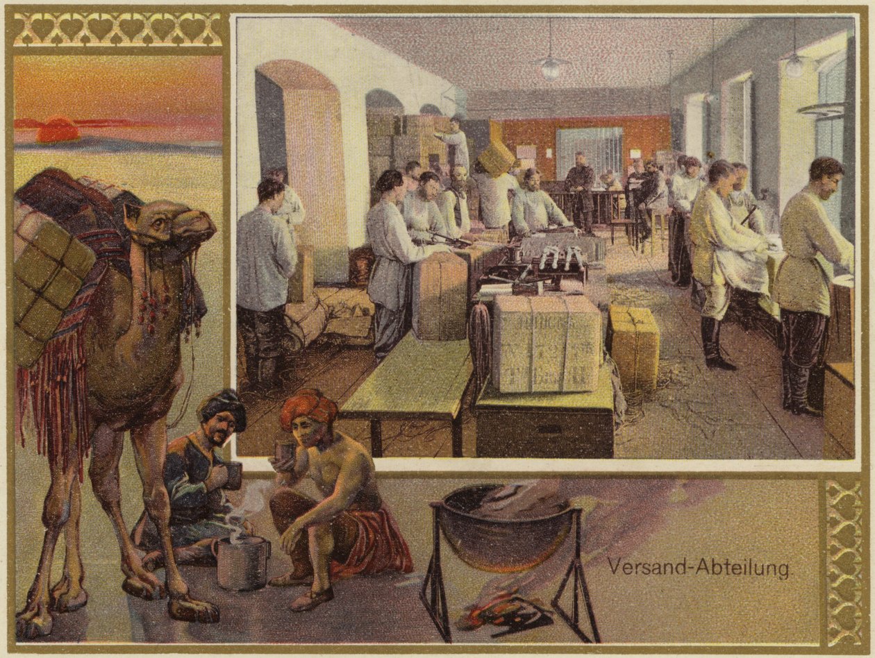 Reclame voor Gebroeders K en S Popov (kleurenlitho) door German School