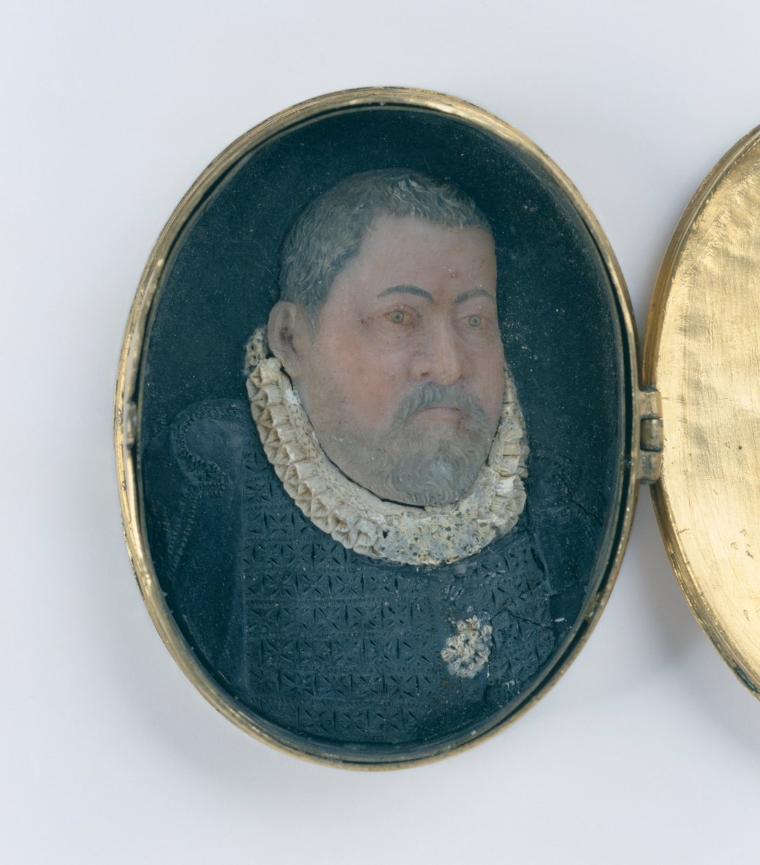 Medaillon met wasminiatuurportret van Landgraaf Wilhelm IV (detail) door German School
