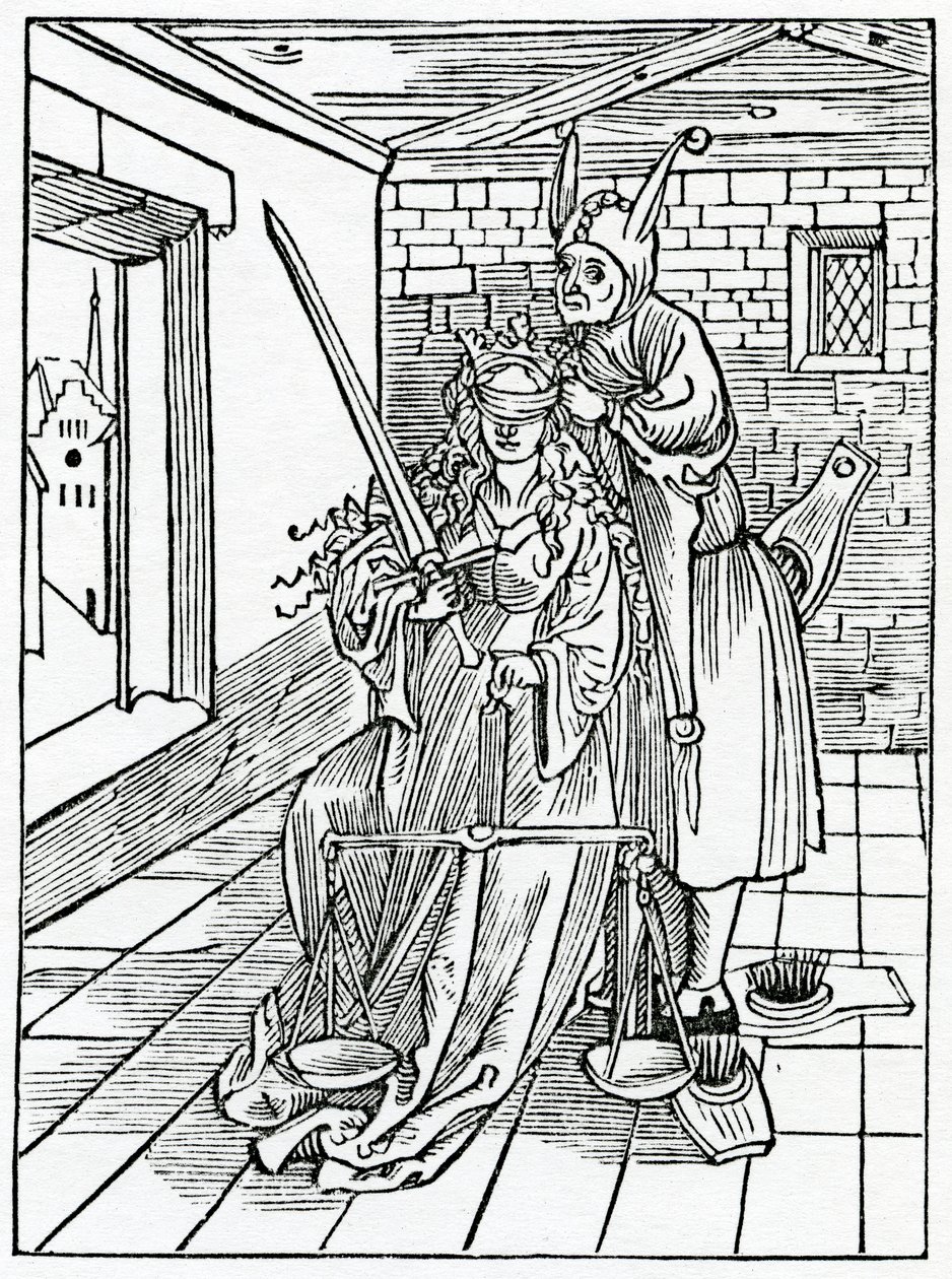 Van grote strijders in de wet voor onbenullige zaken, illustratie uit Alexander Barclay