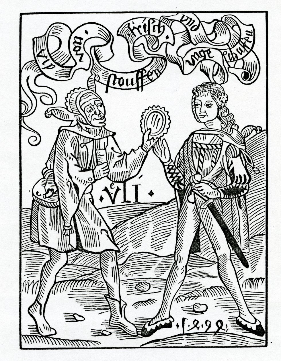 Van nieuwe modes en verklede kleding, illustratie uit Alexander Barclay