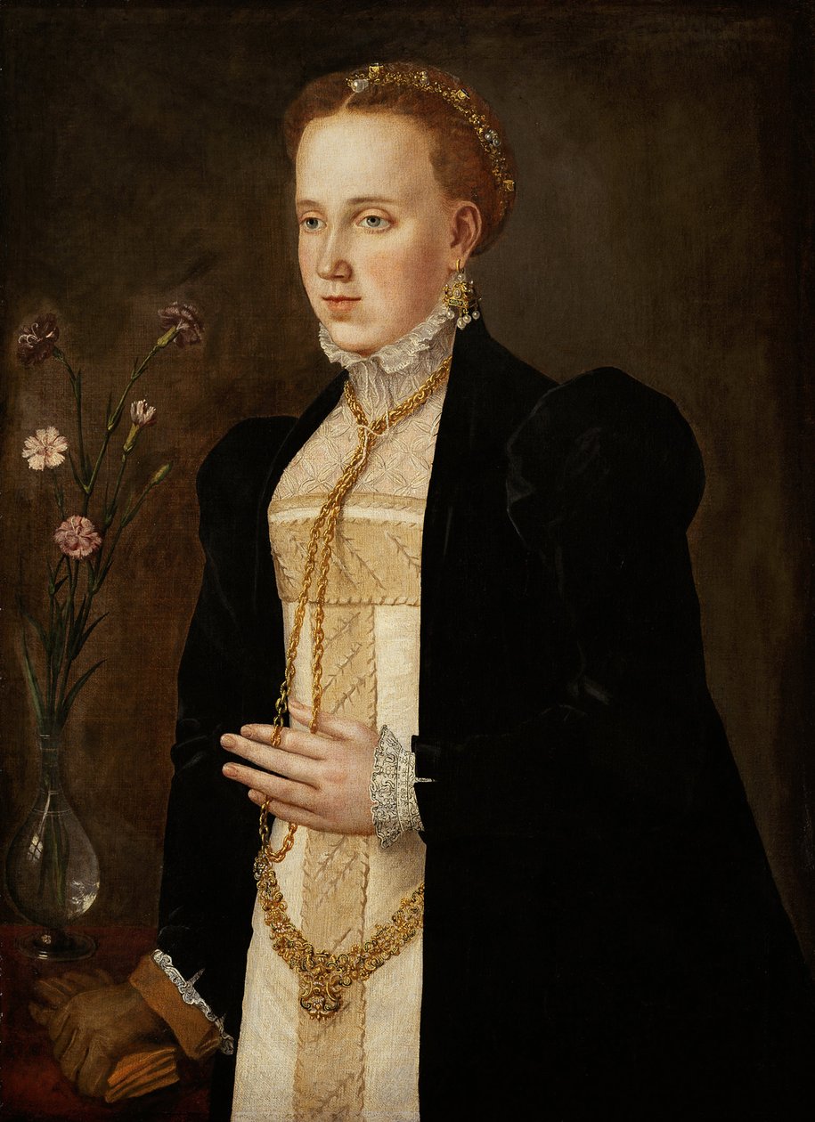 Portret van Philippine Welser (1527-1580) door German School