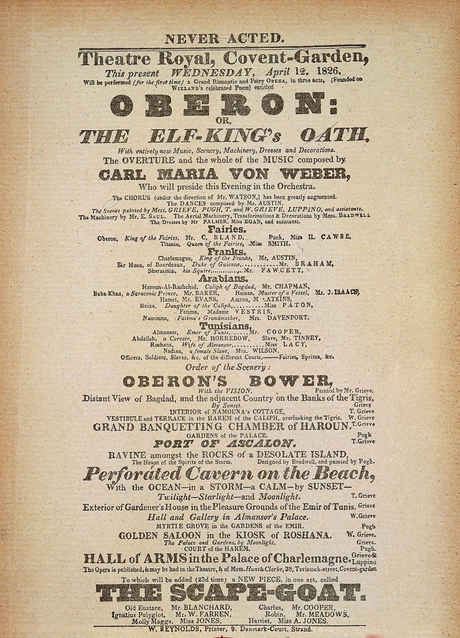 Affiche van de eerste uitvoering van 
