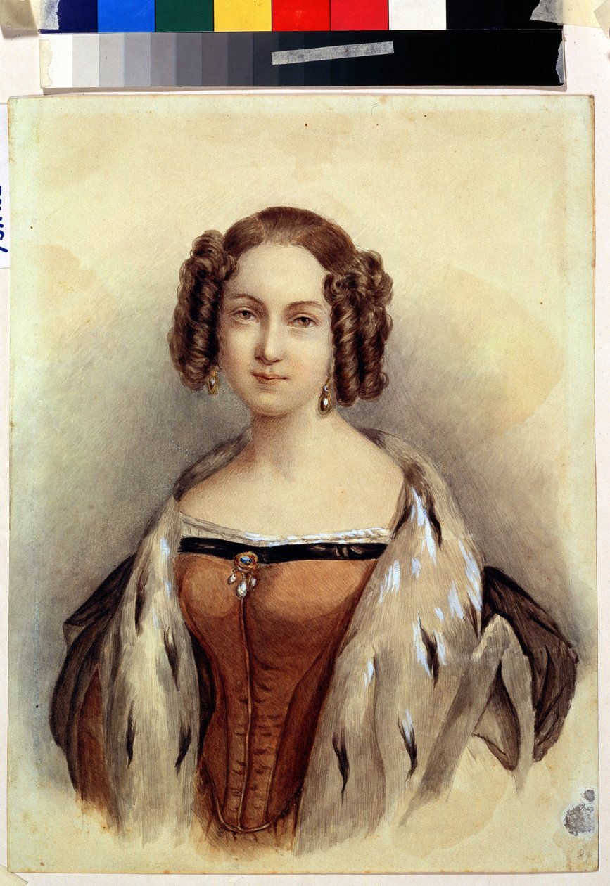 Portret van prinses Marie van Hessen en de Rijn, toekomstige keizerin van Rusland door German School