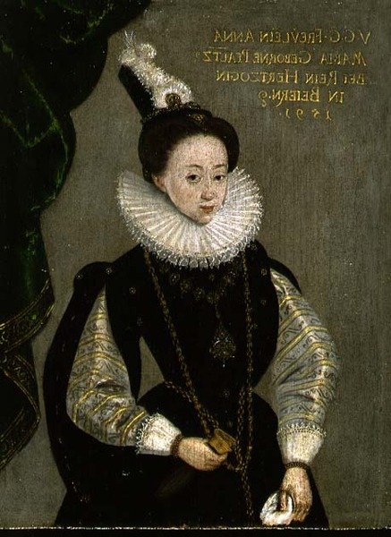 Portret van Anna Maria, Hertogin van Beieren door German School