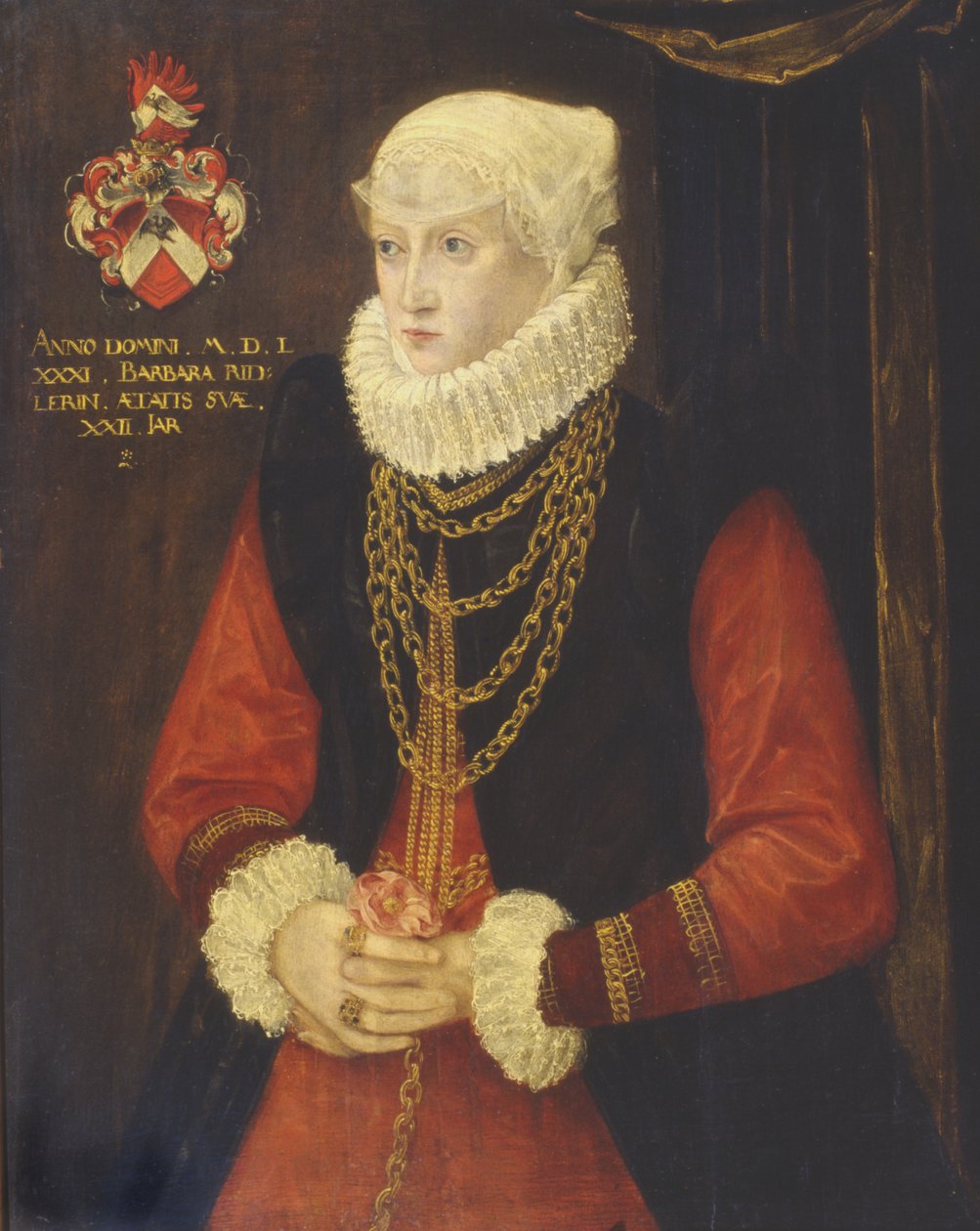 Portret van Barbara Ridler, 1581 door German School