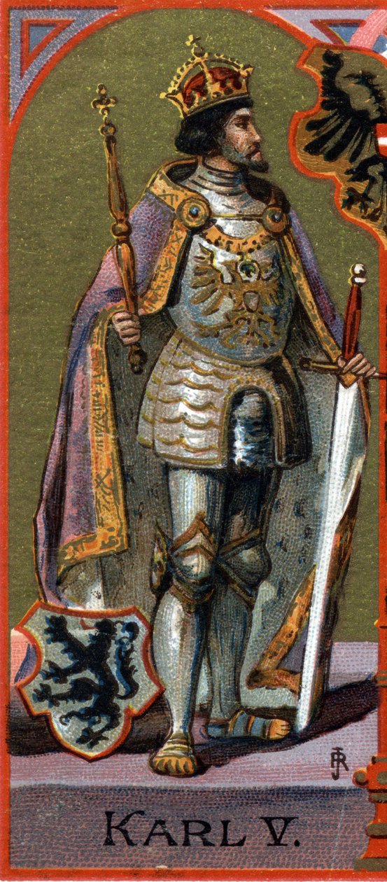 Portret van Karel V (1500-1558) door German School
