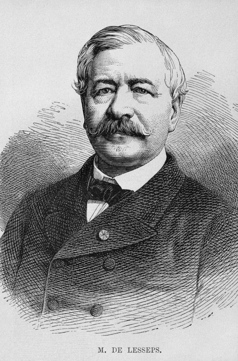 Portret van Ferdinand Marie de Lesseps (1805-94), uit LEgypte van Georg Moritz Ebers (1837-98), 1881 door German School