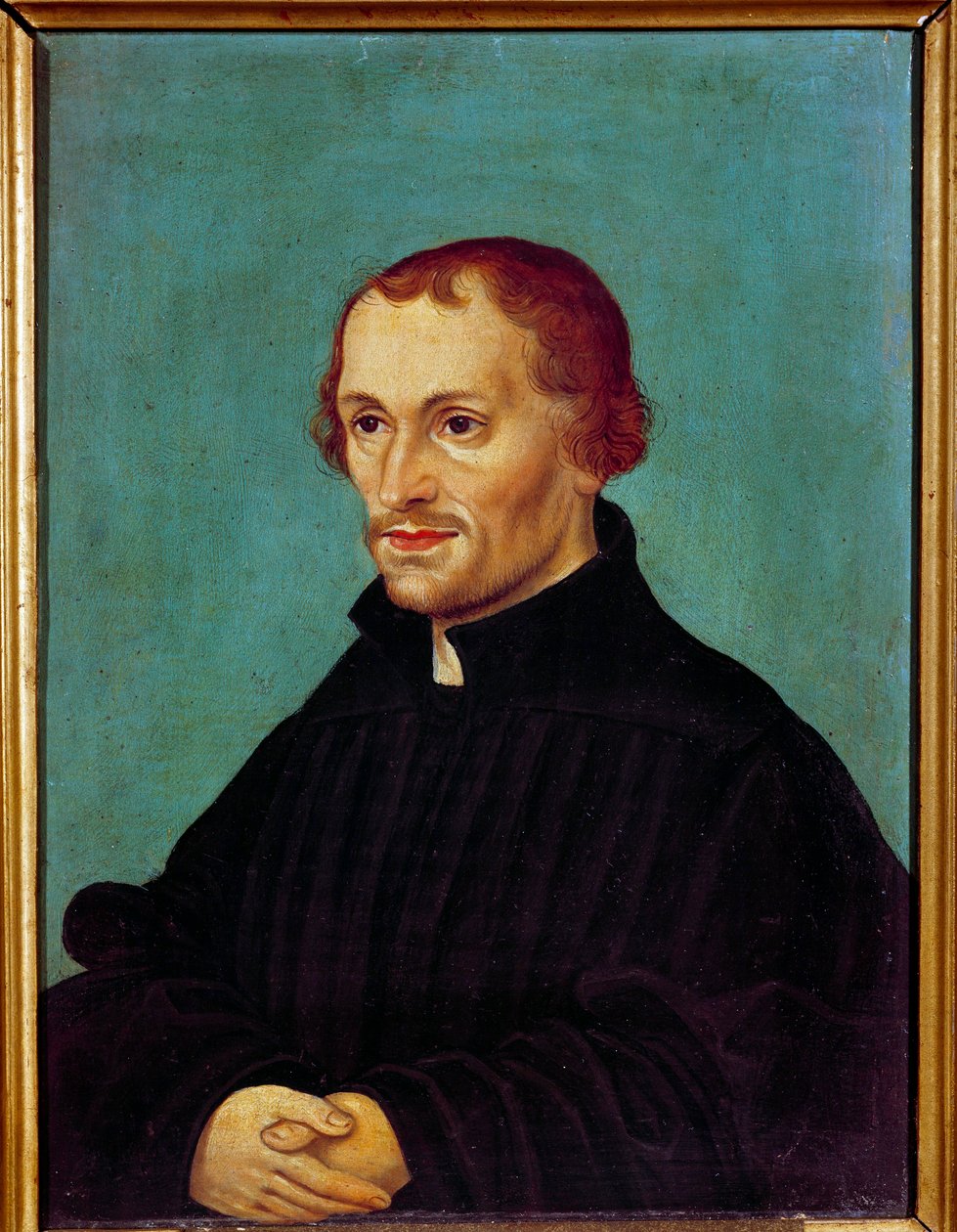 Portret van Philippe Melanchton (Philipp Melantone of Melanchthon of Schwartzerd) door German School
