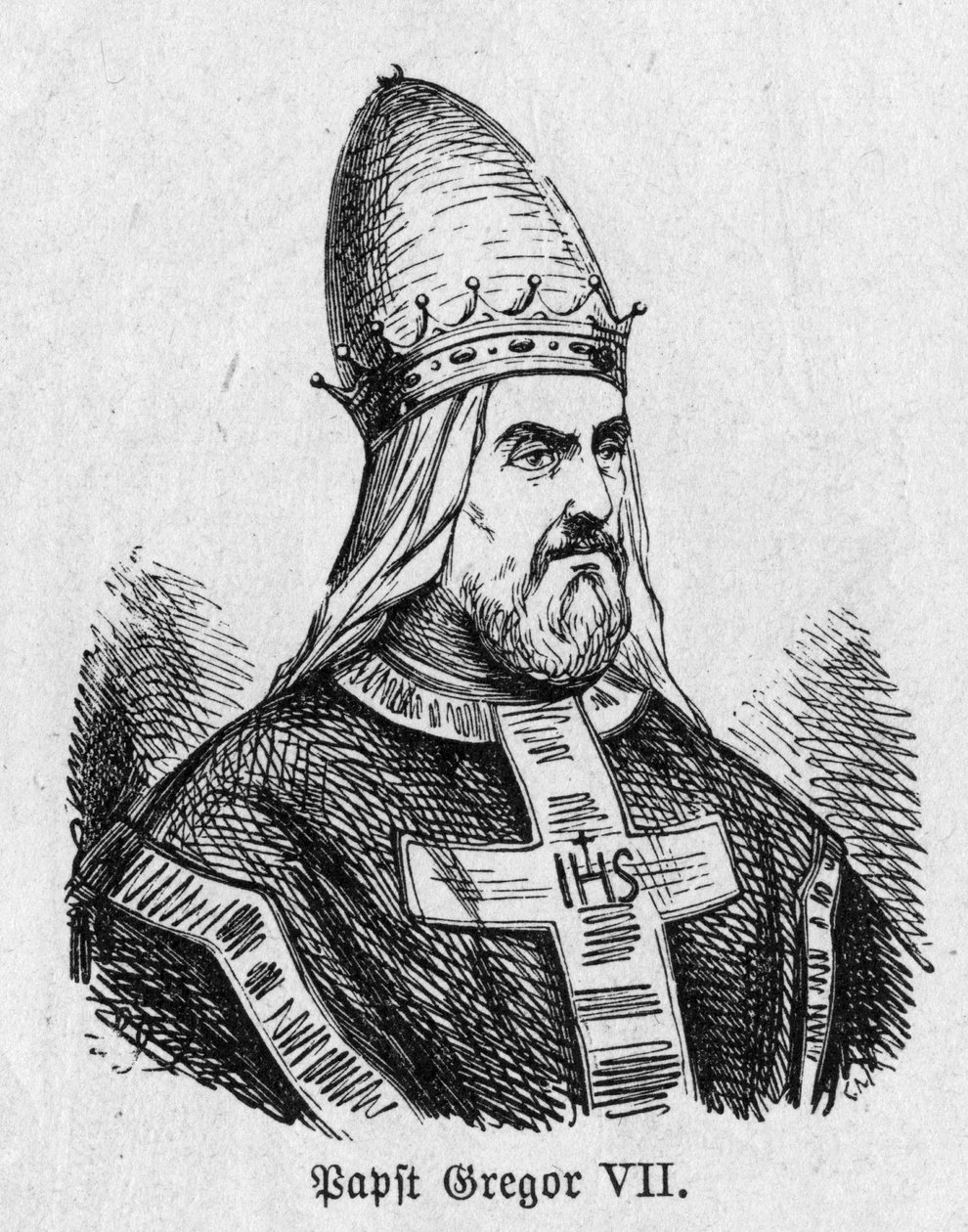 Portret van Paus Gregorius VII (Hildebrand) door German School