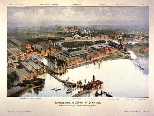 Poster voor de Wereldtentoonstelling van Chicago 1893 door German School