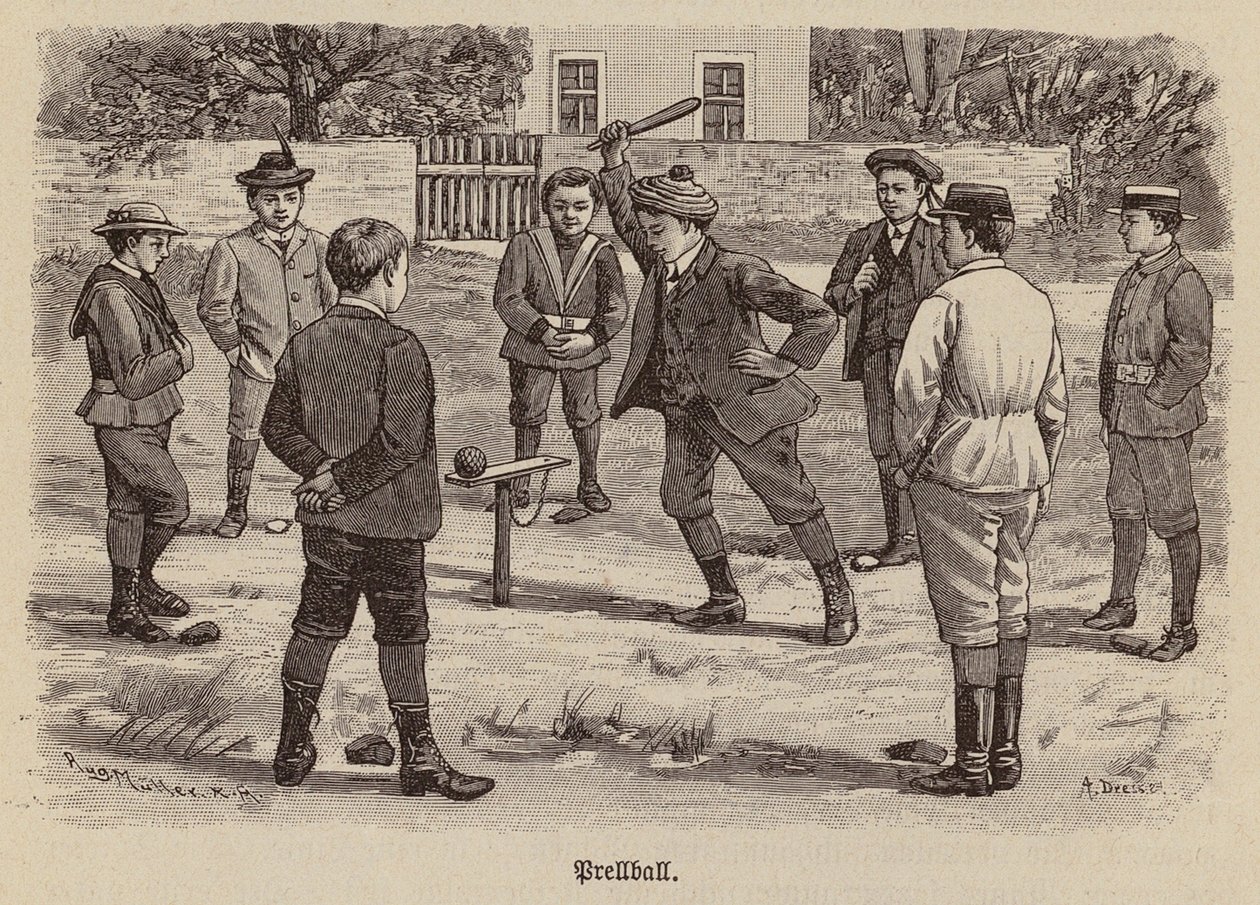 Prellball (gravure) door German School