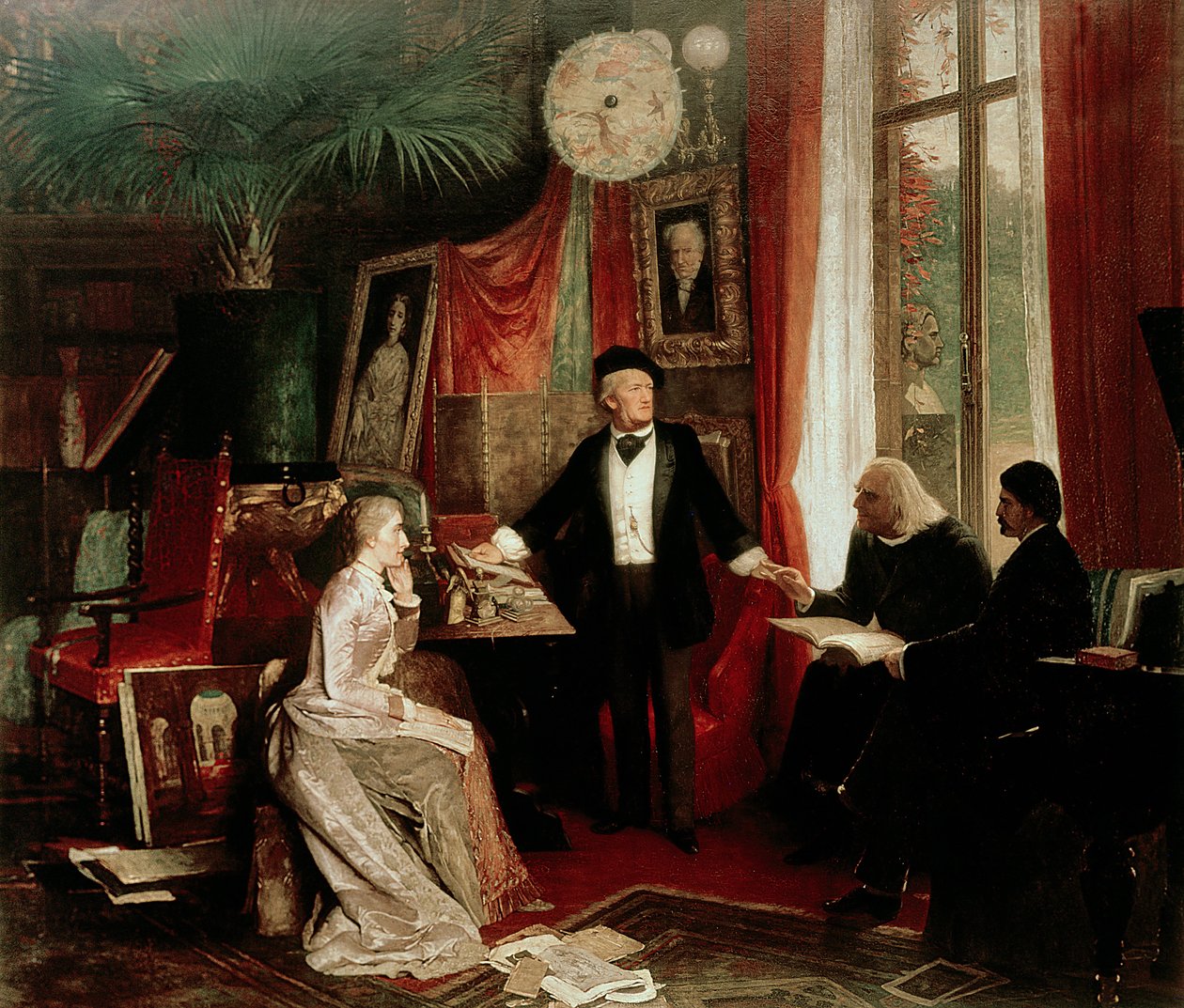 Richard Wagner met Franz Liszt en Liszts dochter Cosima door German School