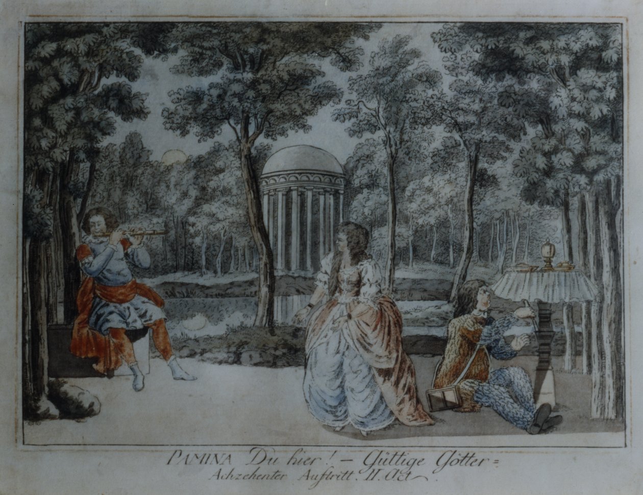 Scène uit Die Zauberflöte van Wolfgang Amadeus Mozart door German School