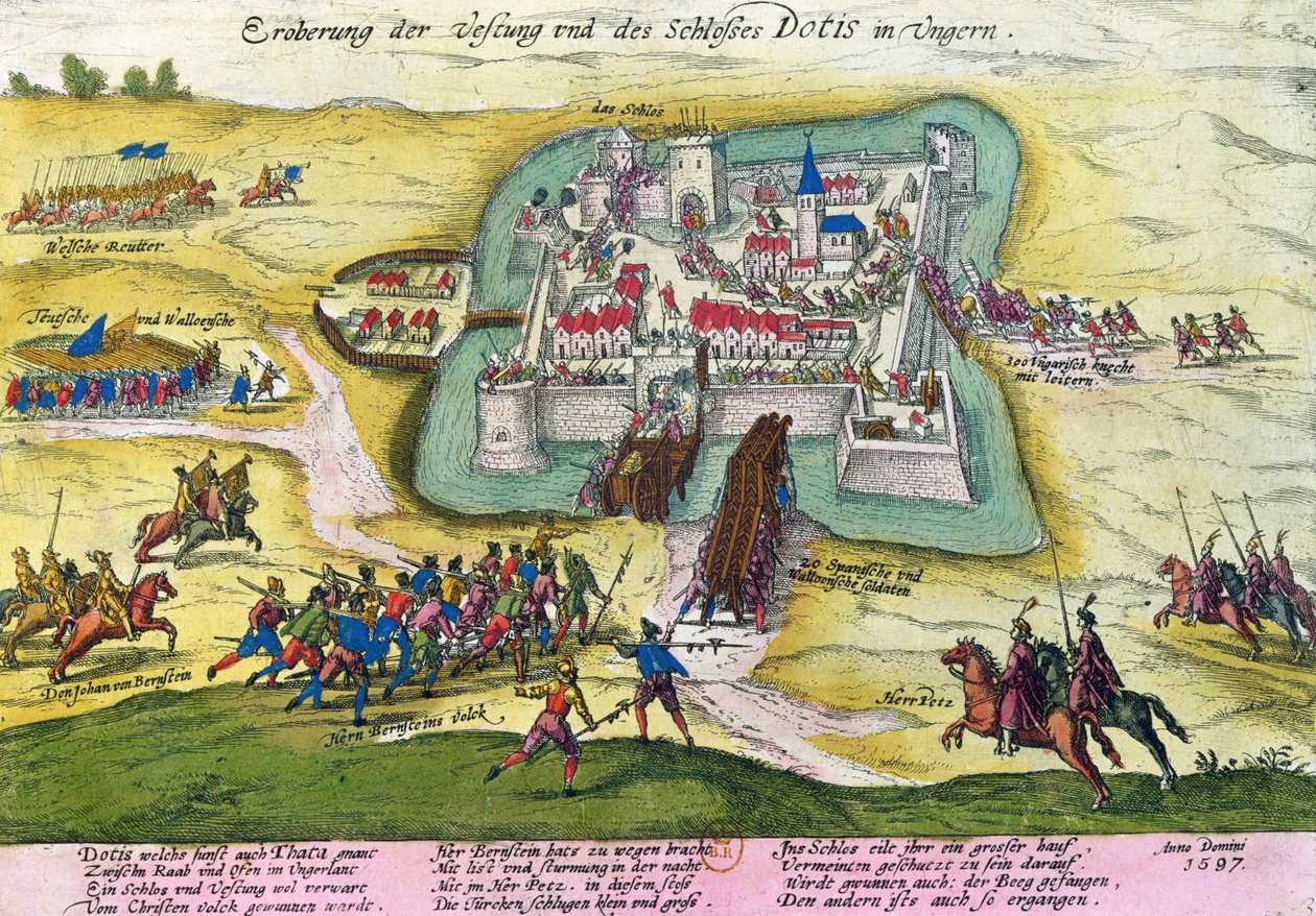 Belegering van het kasteel van Tata in 1597 door German School