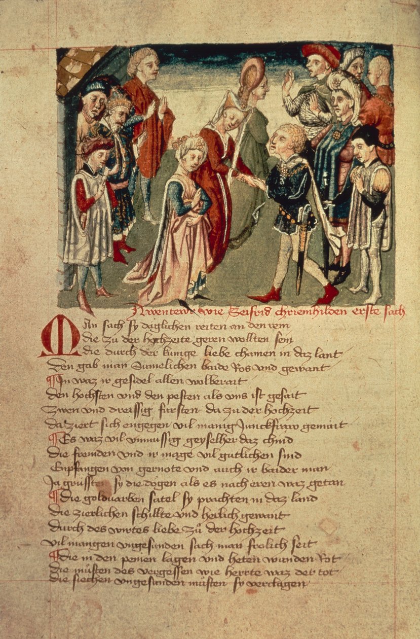 Siegfried ziet Kreimhild voor het eerst, uit de 