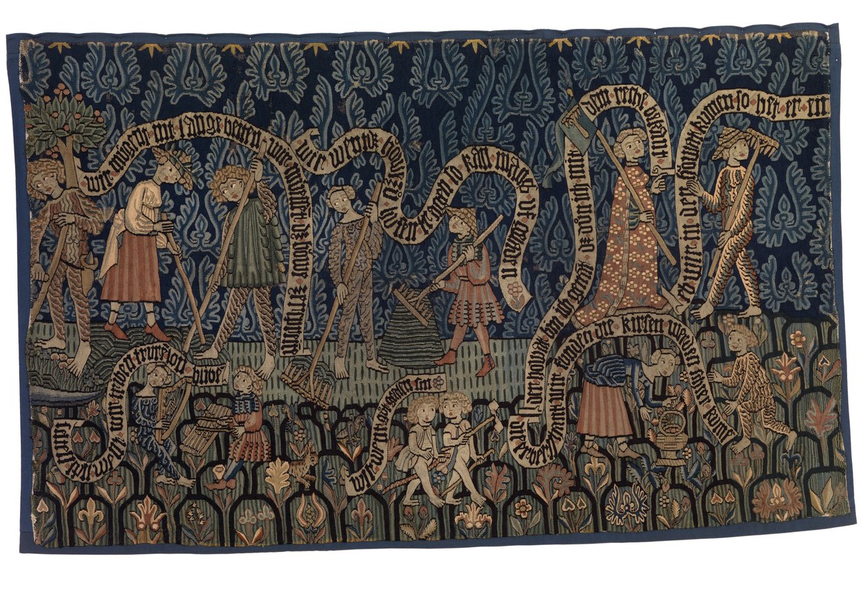 Tapijt dat de maand juli illustreert, ca. 1400-25 (wol en linnen) door German School