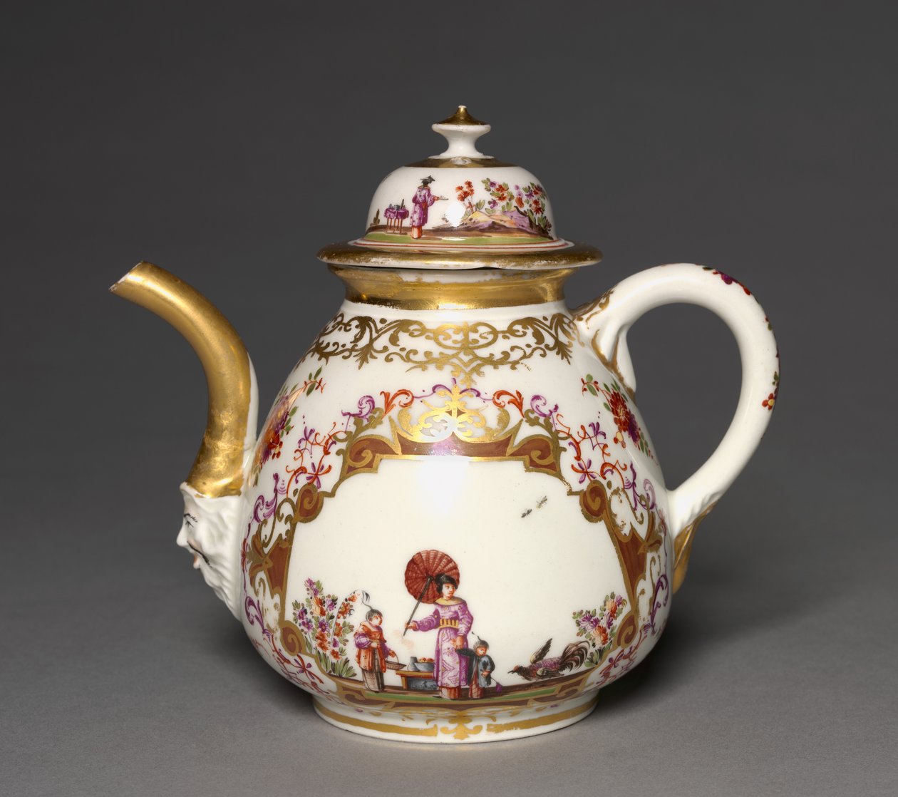 Theepot, Meissen Porselein Fabriek, ca. 1723-24 door German School