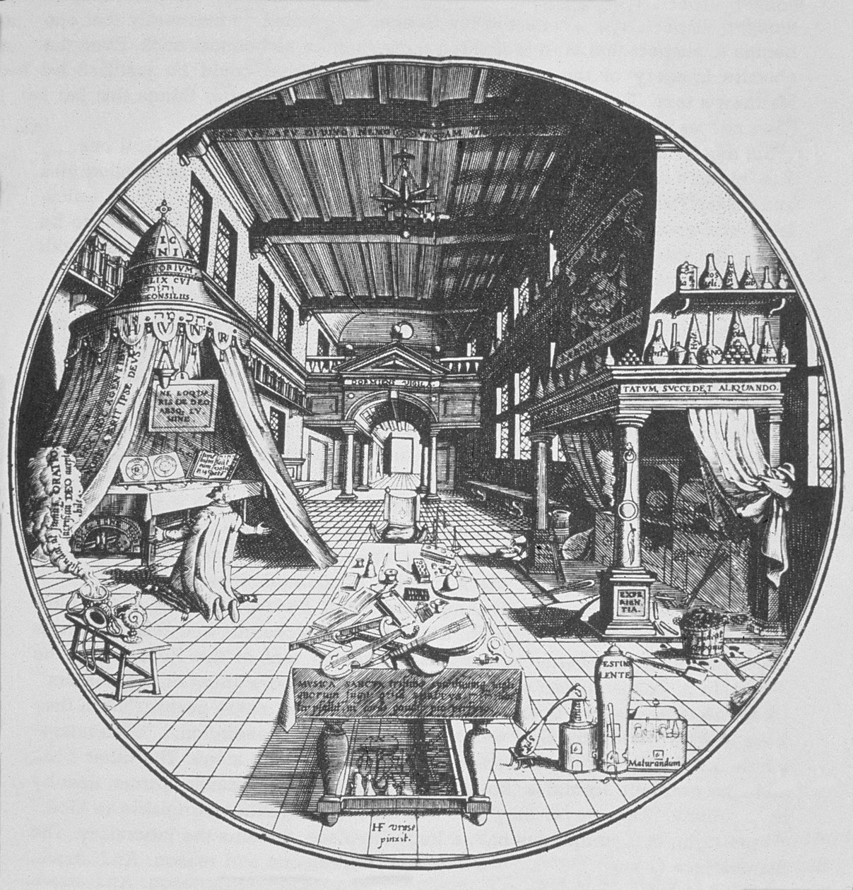 De Alchemist in zijn Laboratorium, uit Amphitheatrum Aeternae Sapientiae door Heinrich Kunrath (1609) geïllustreerd in een geschiedenis van magie gepubliceerd eind 19e eeuw door German School