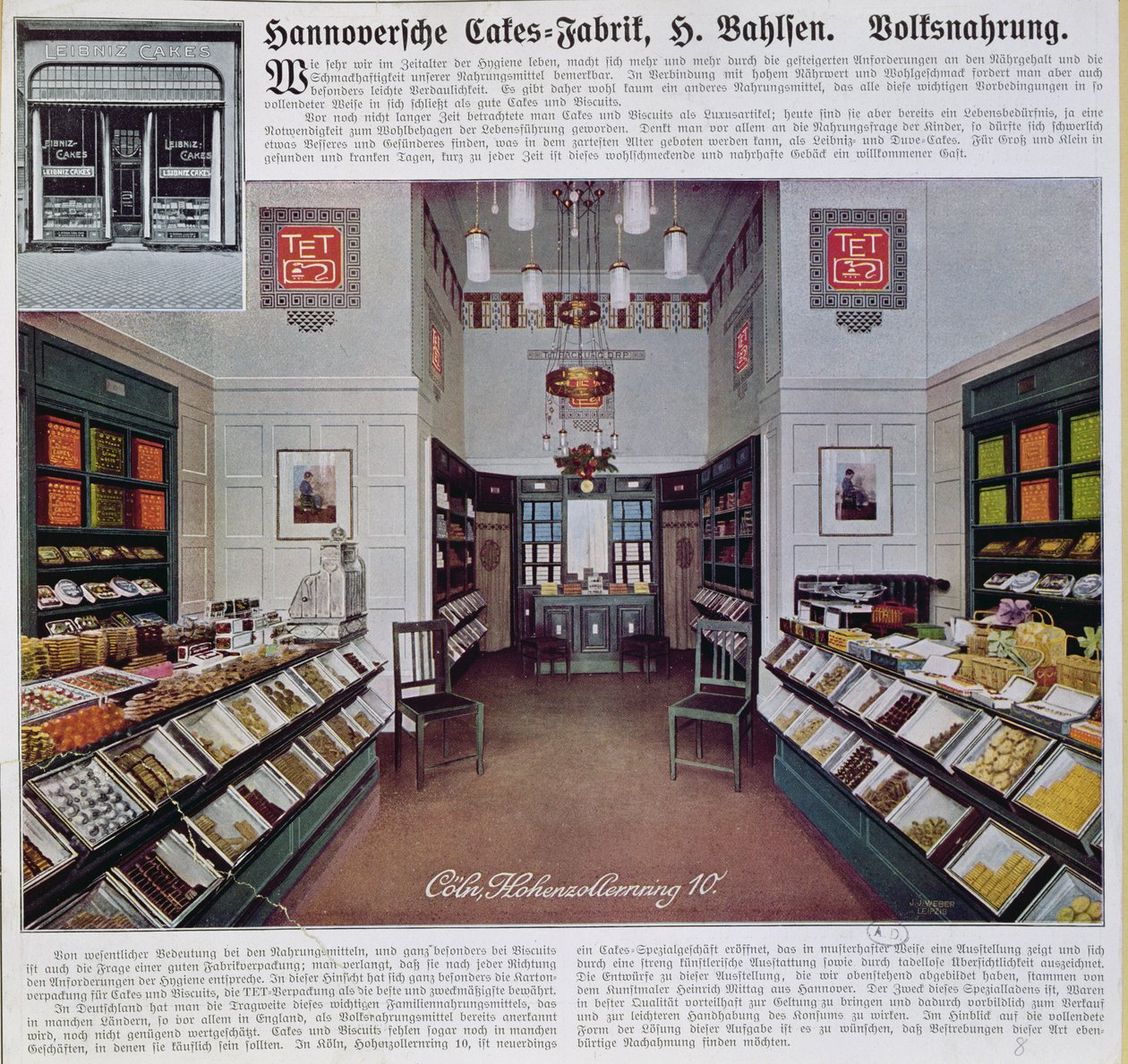 De Bahlsen winkel in Keulen, ca.1910 door German School