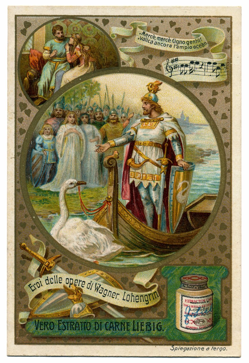 De personages van Lohengrin door German School