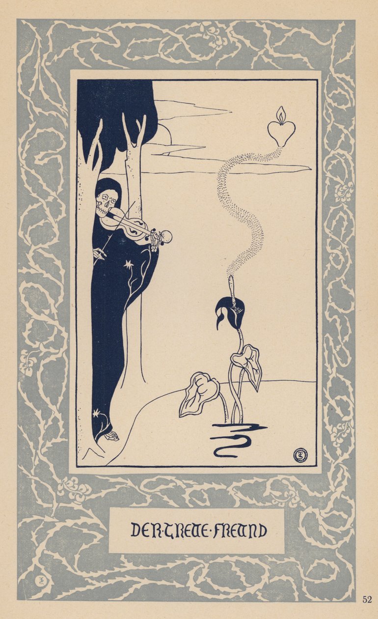 De toegewijde vriend (litho) door German School