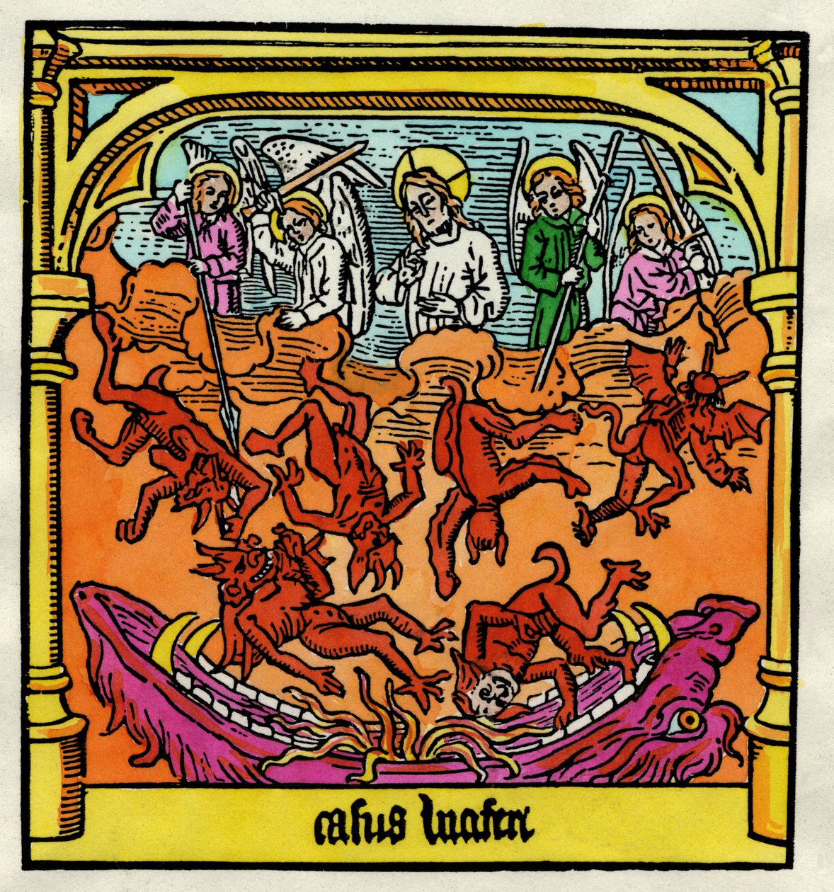 De Val van Lucifer en de Opstandige Engelen, illustratie uit een kopie van de 