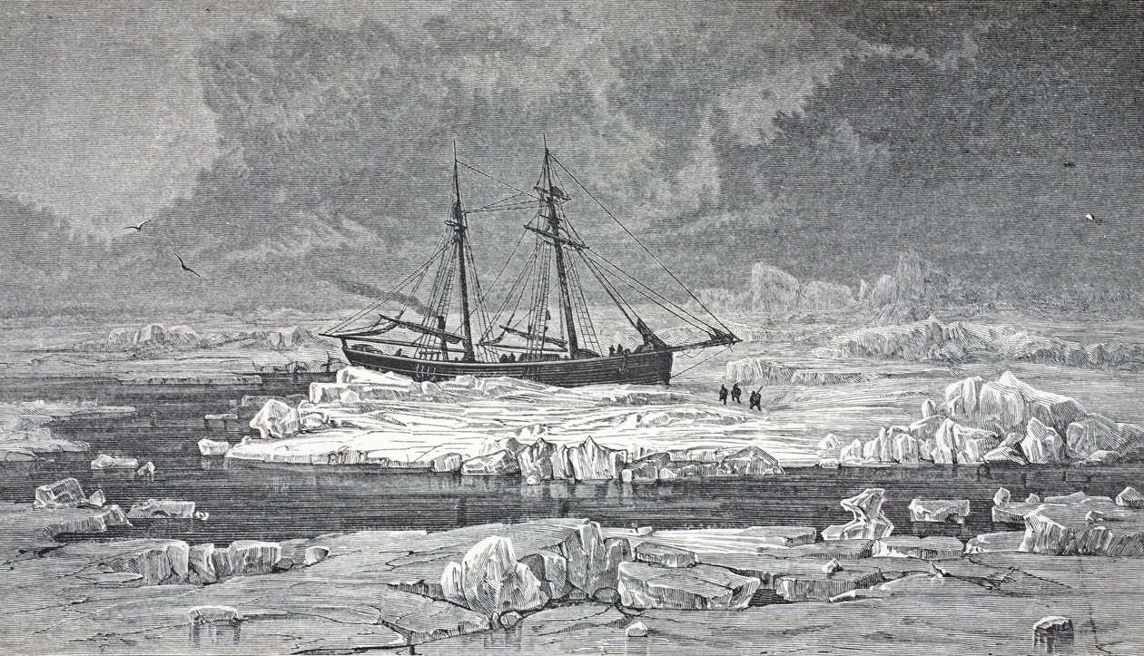 De Germania in het ijs, Londen 1874 door German School