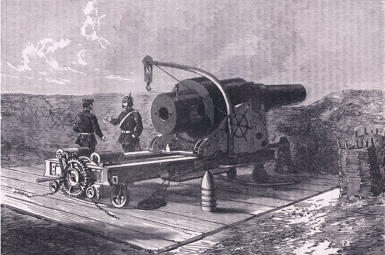 Het Krupp-kanon, Cassells Geschiedenis van de oorlog tussen Frankrijk en Duitsland uitgegeven door Cassell and Company Limited, ca. 1890 door German School