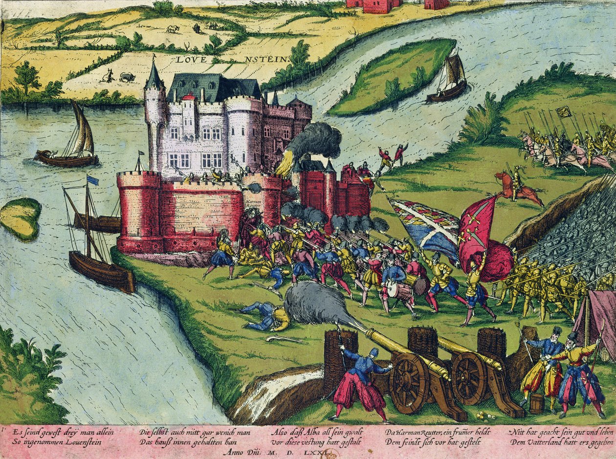Het beleg van Leuven en de heldhaftigheid van Harman Reuter tegen de Spaanse troepen in 1571 door German School