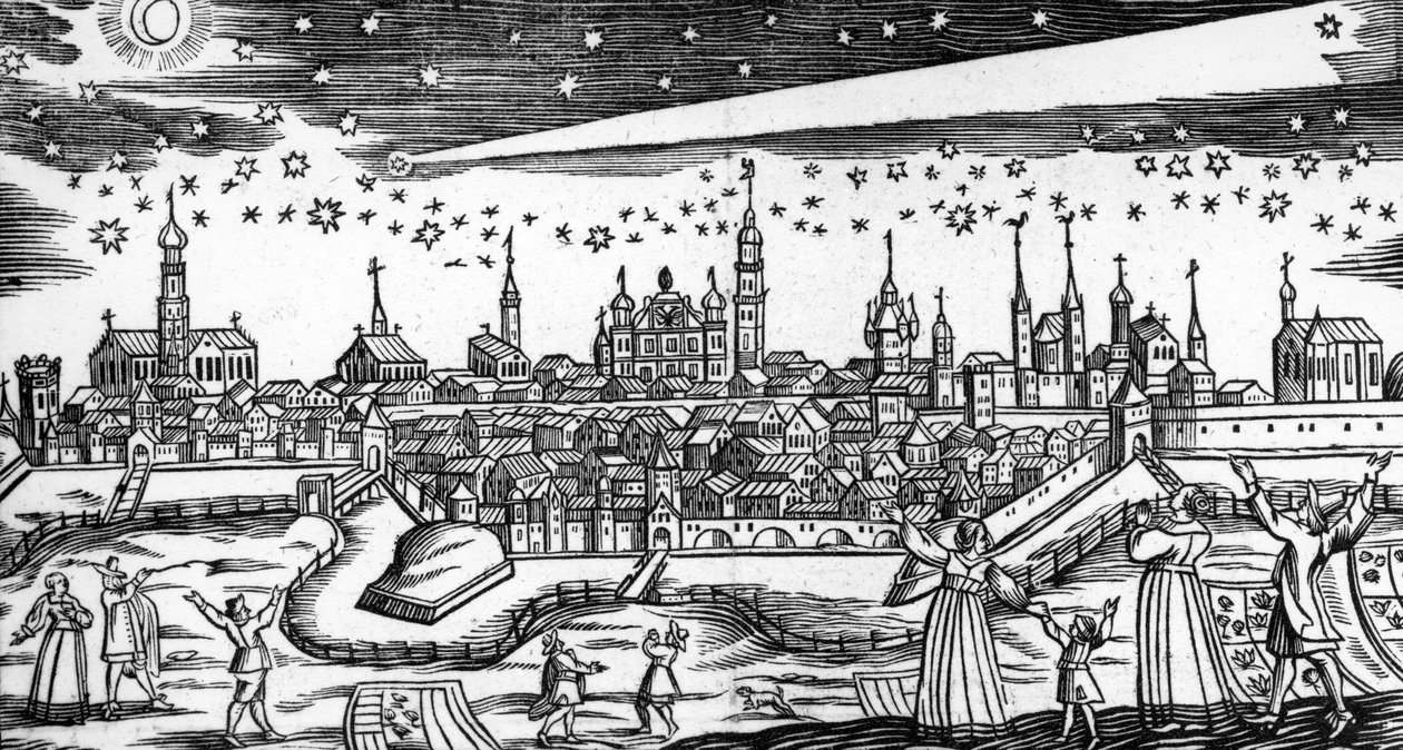 De verschrikkelijke komeet van 1680 door Bach Abraham door German School
