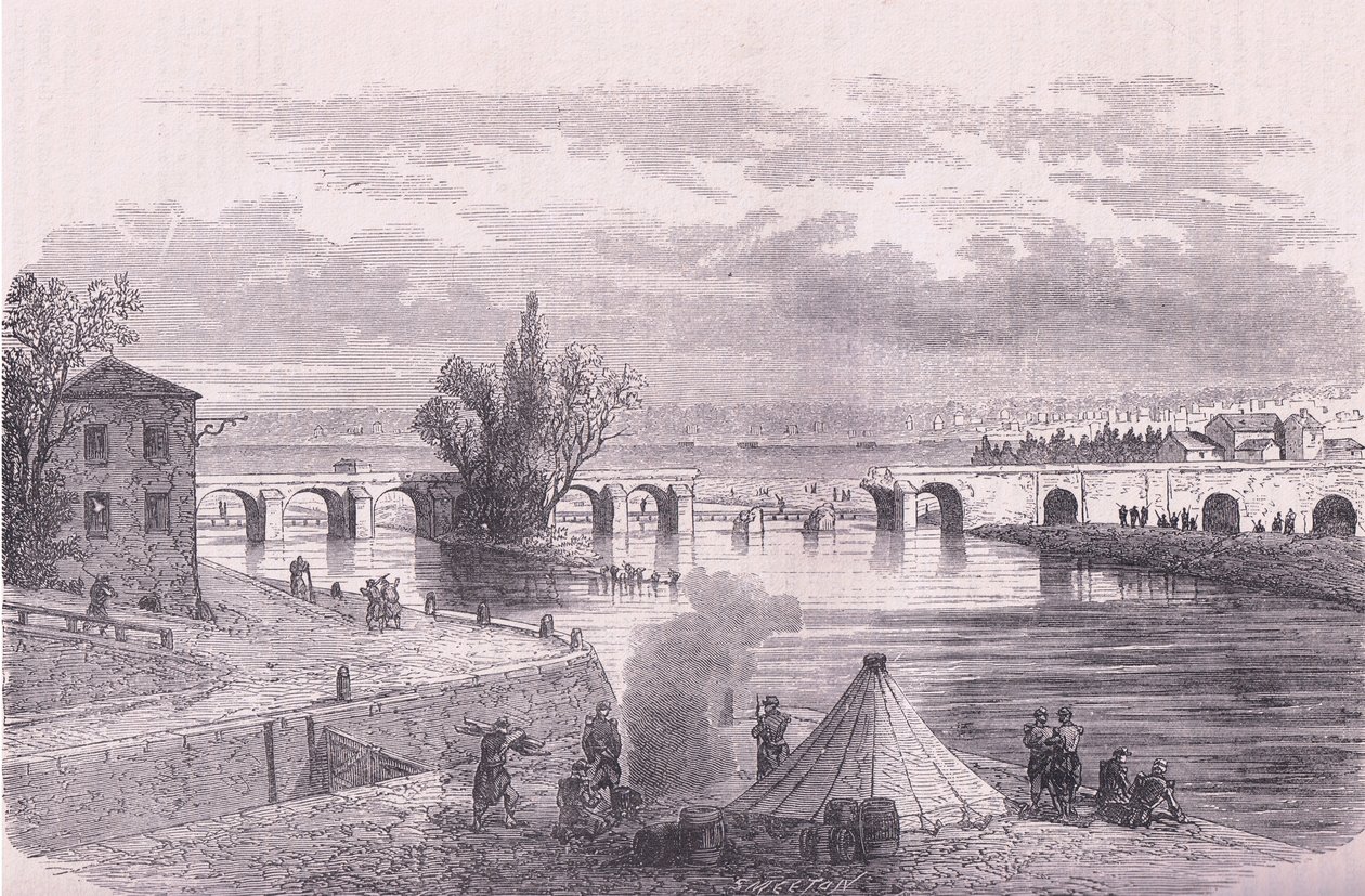 De verdediging van Parijs - vernietiging van de brug Jonville-sur-Marne door German School