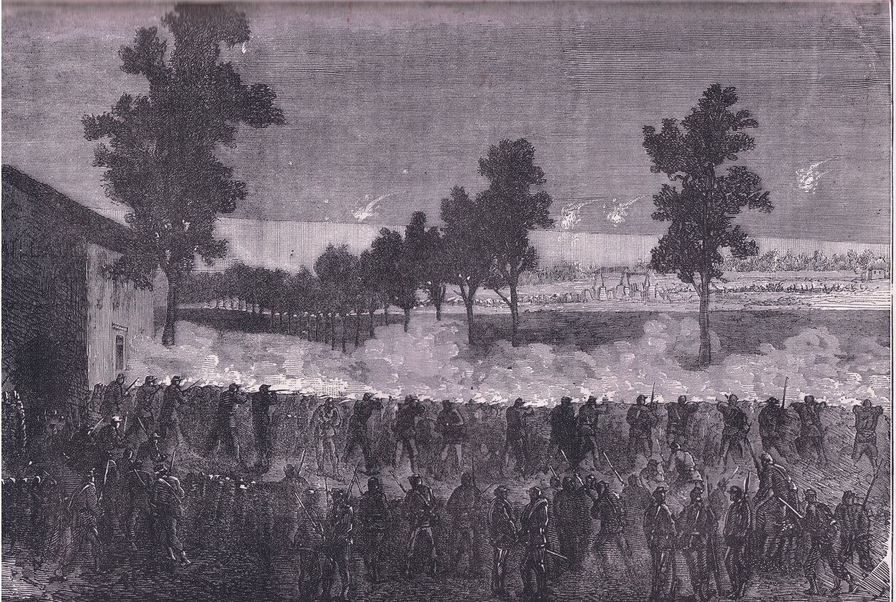 De uitval van Cachan, Cassells Geschiedenis van de oorlog tussen Frankrijk en Duitsland uitgegeven door Cassell and Company Limited, ca. 1890 door German School