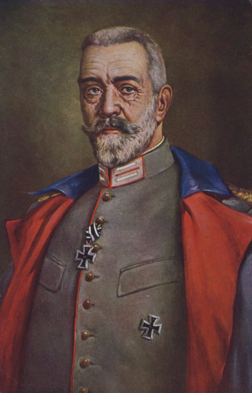 Theobald von Bethmann Hollweg, bondskanselier van Duitsland tijdens de Eerste Wereldoorlog (kleurenlitho) door German School