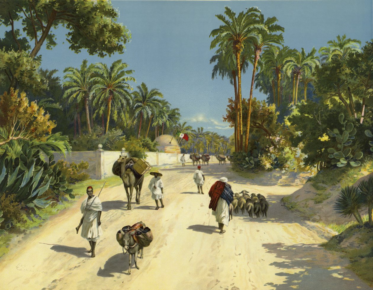 Tripoli, Libië, Afrika (chromolitho) door German School