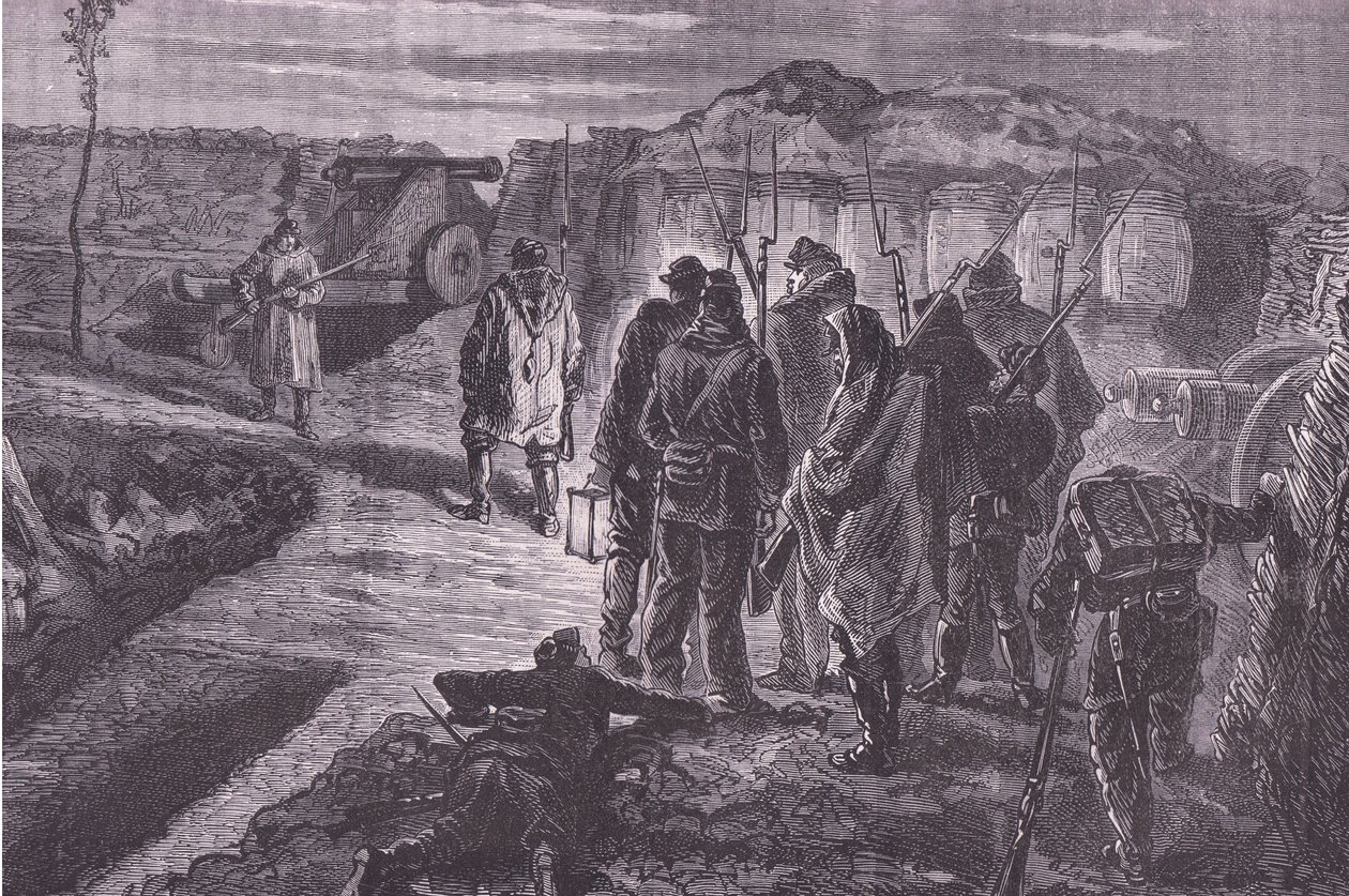 Op de wallen, Cassells Geschiedenis van de oorlog tussen Frankrijk en Duitsland uitgegeven door Cassell and Company Limited, ca. 1890 door German School