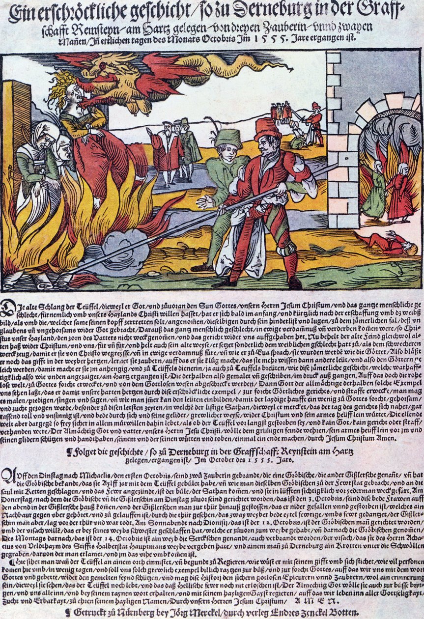 Heksen verbrand in Derneburg in 1555 door German School