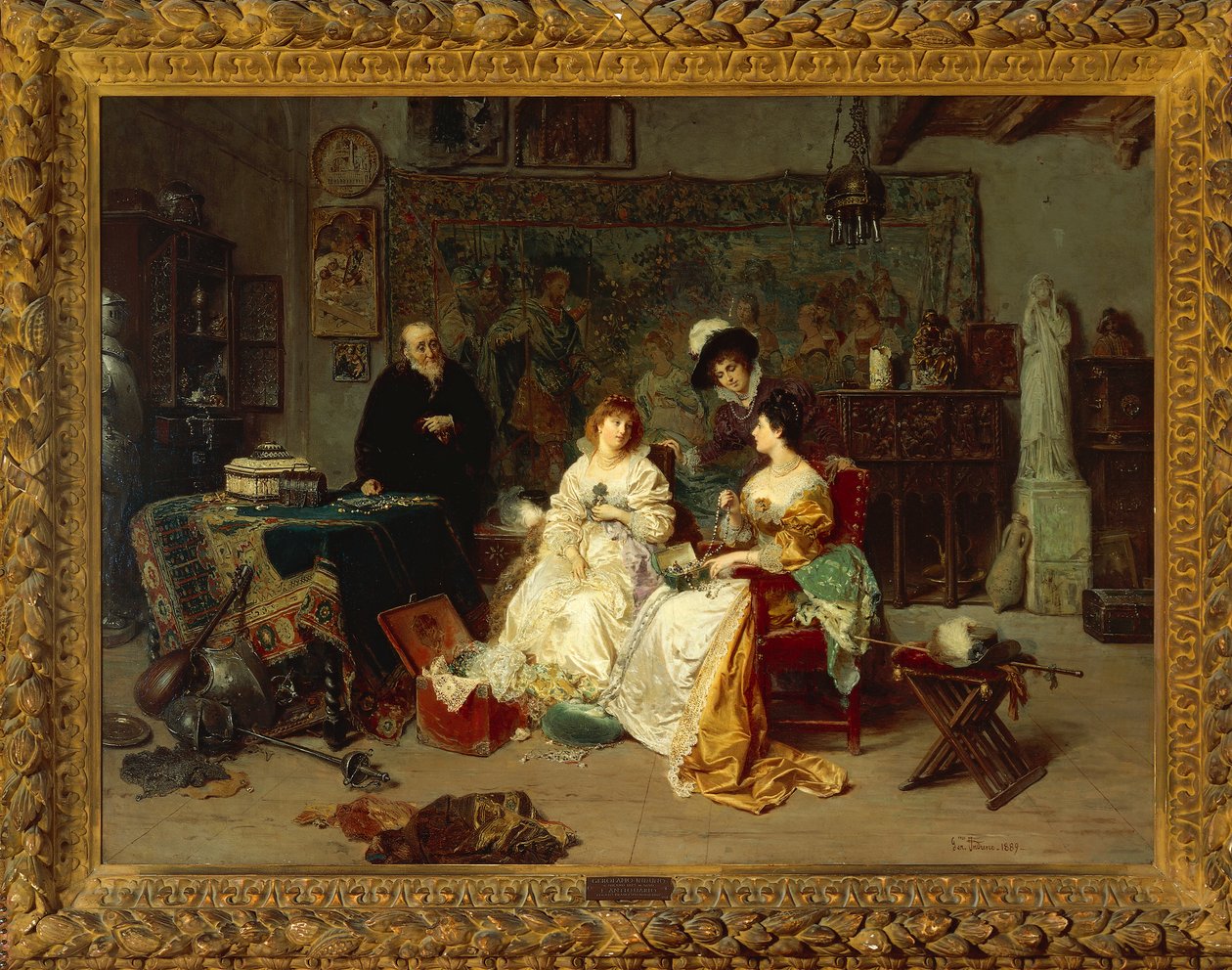 De antiquair, door Gerolamo Induno door Gerolamo Induno