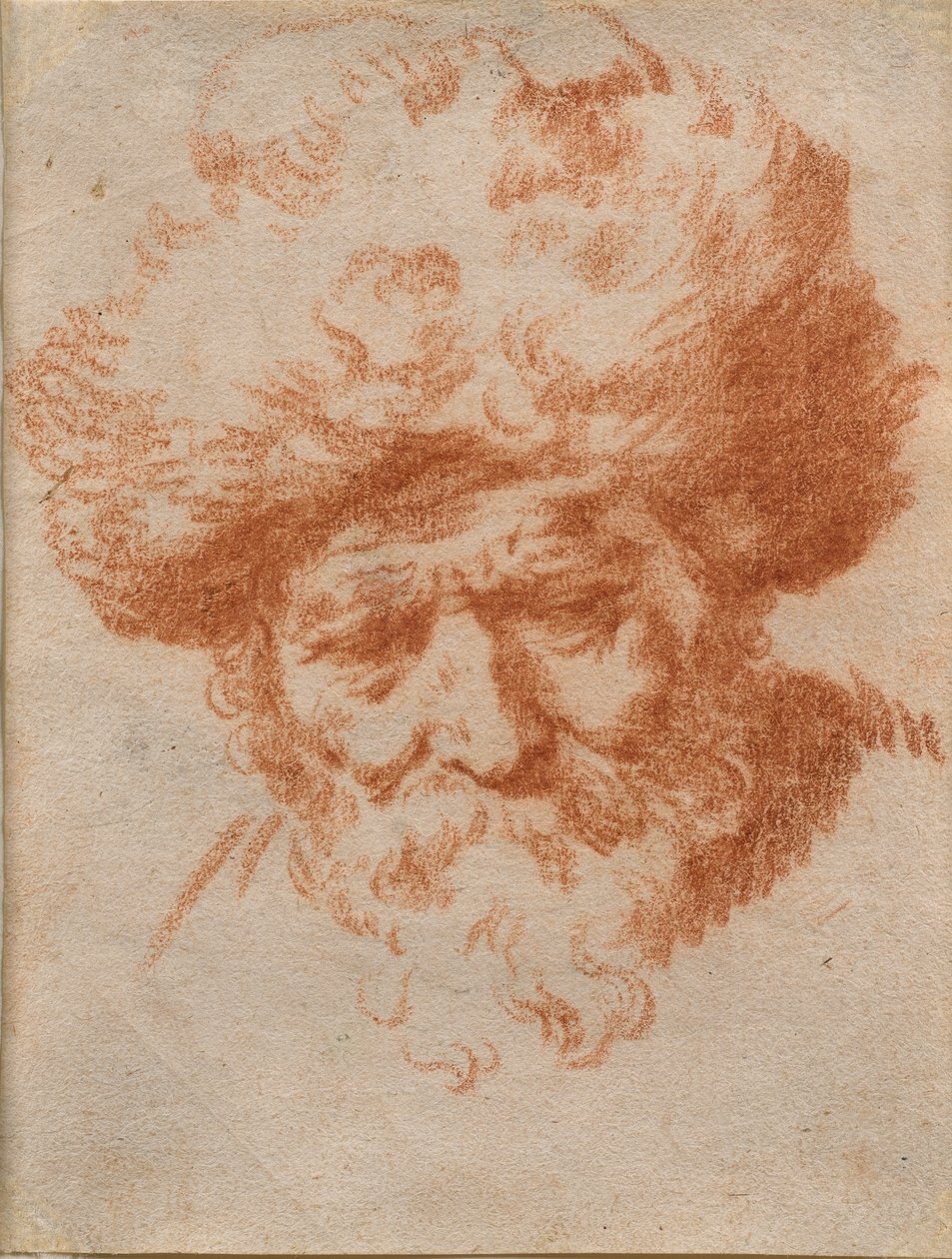 Een allegorie van de winter: Hoofd van een oude man met een bontmuts door Gerrit Adriaensz (attr.to) Berckheyde
