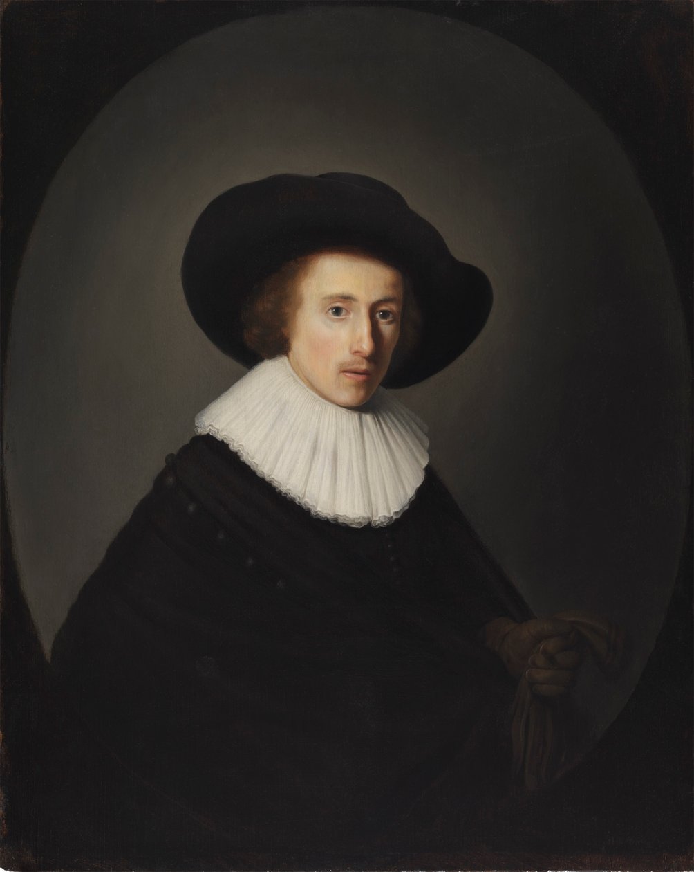 Portret van een man met een hoed door Gerrit Dou