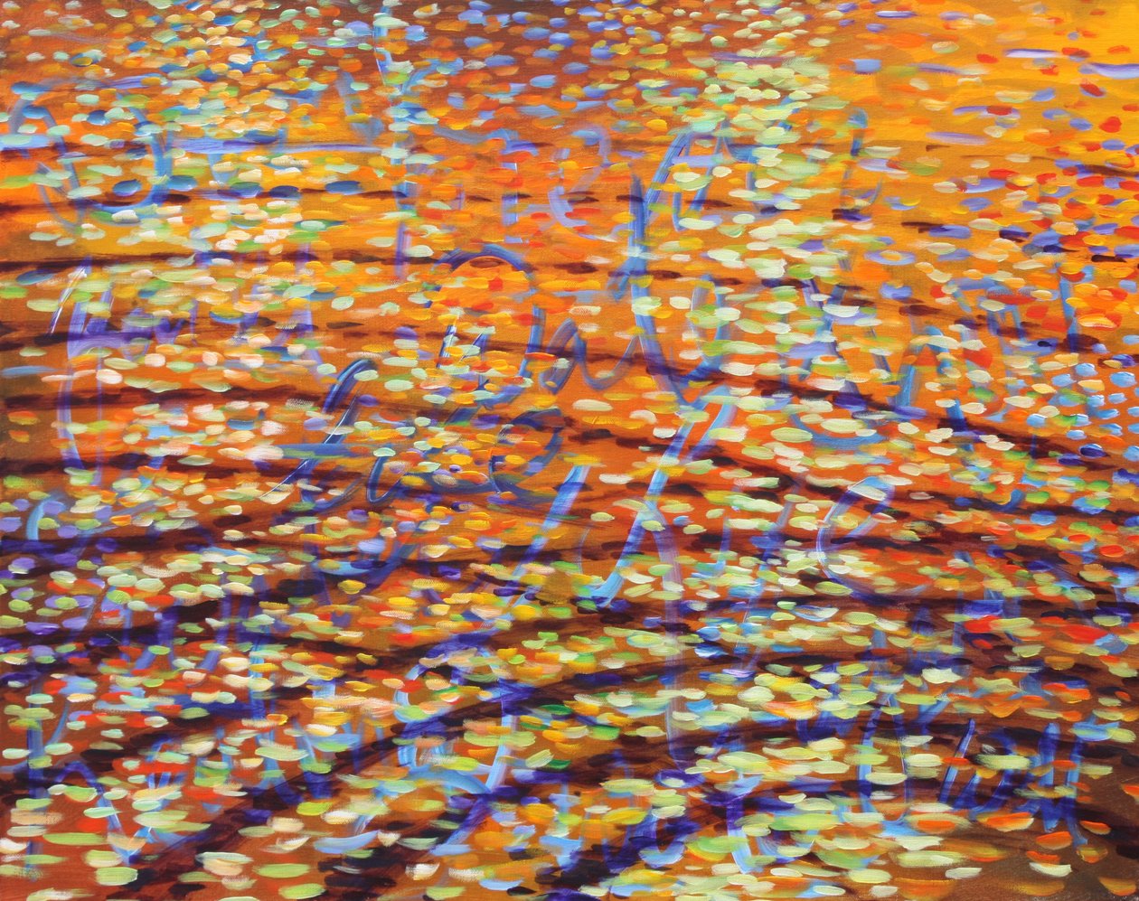 Healing Waters Ripples, 2009 (acryl op doek) door Gerrit Greve