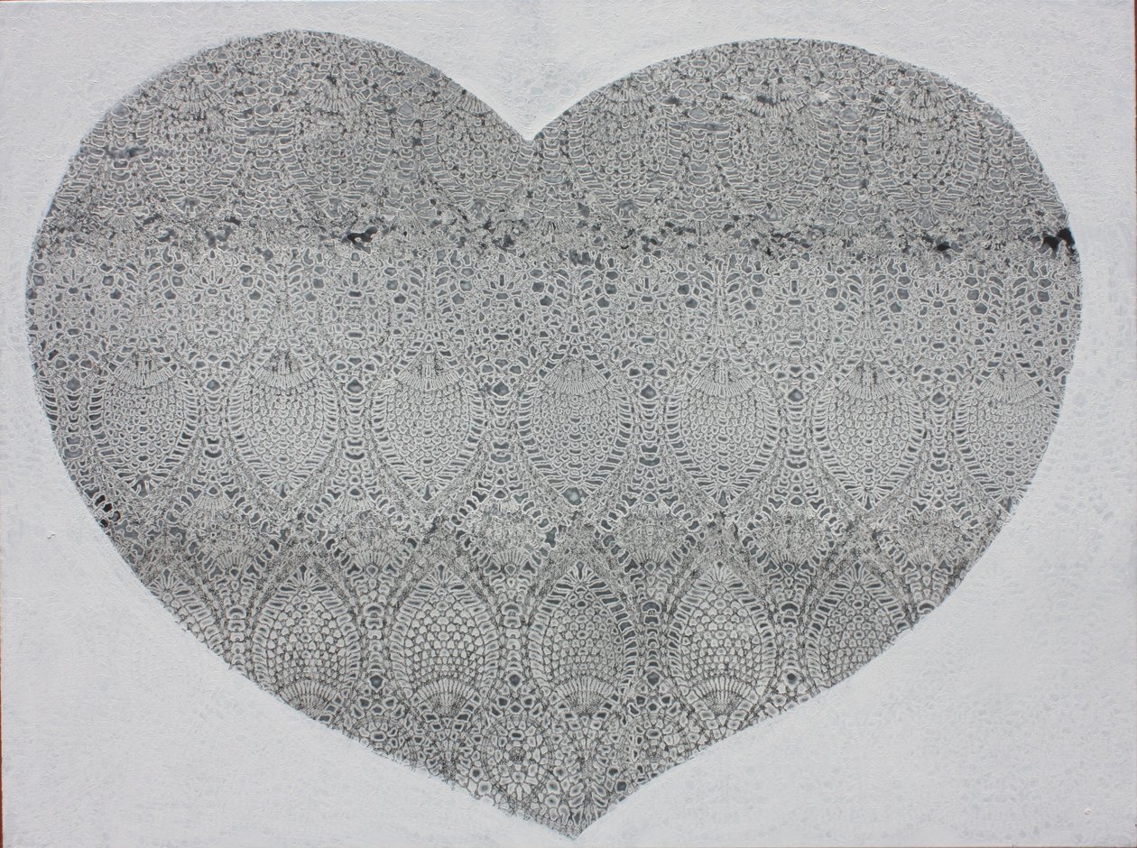 Hart sneeuw, 2023 (acryl op doek) door Gerrit Greve