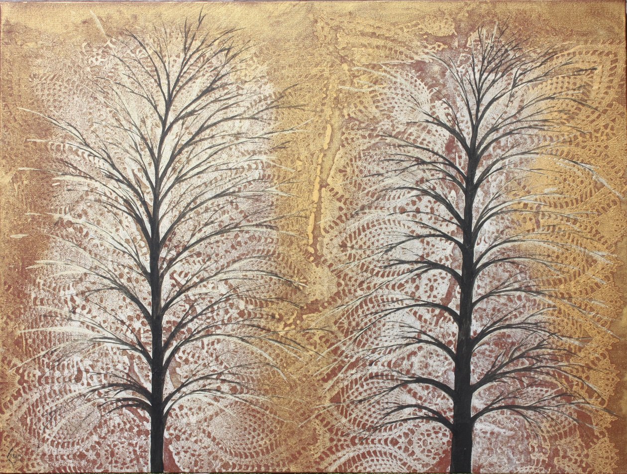 Reis 440 Het paar #2, 2022 (acryl op doek) door Gerrit Greve