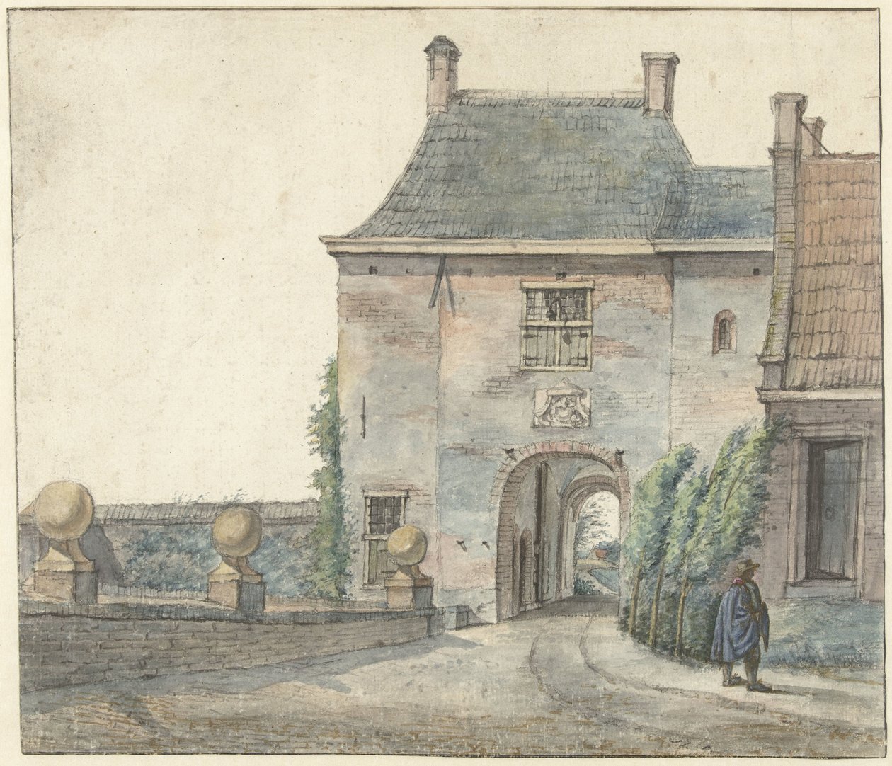 De poort van het kasteel van Heemstede door Gerrit Lamberts