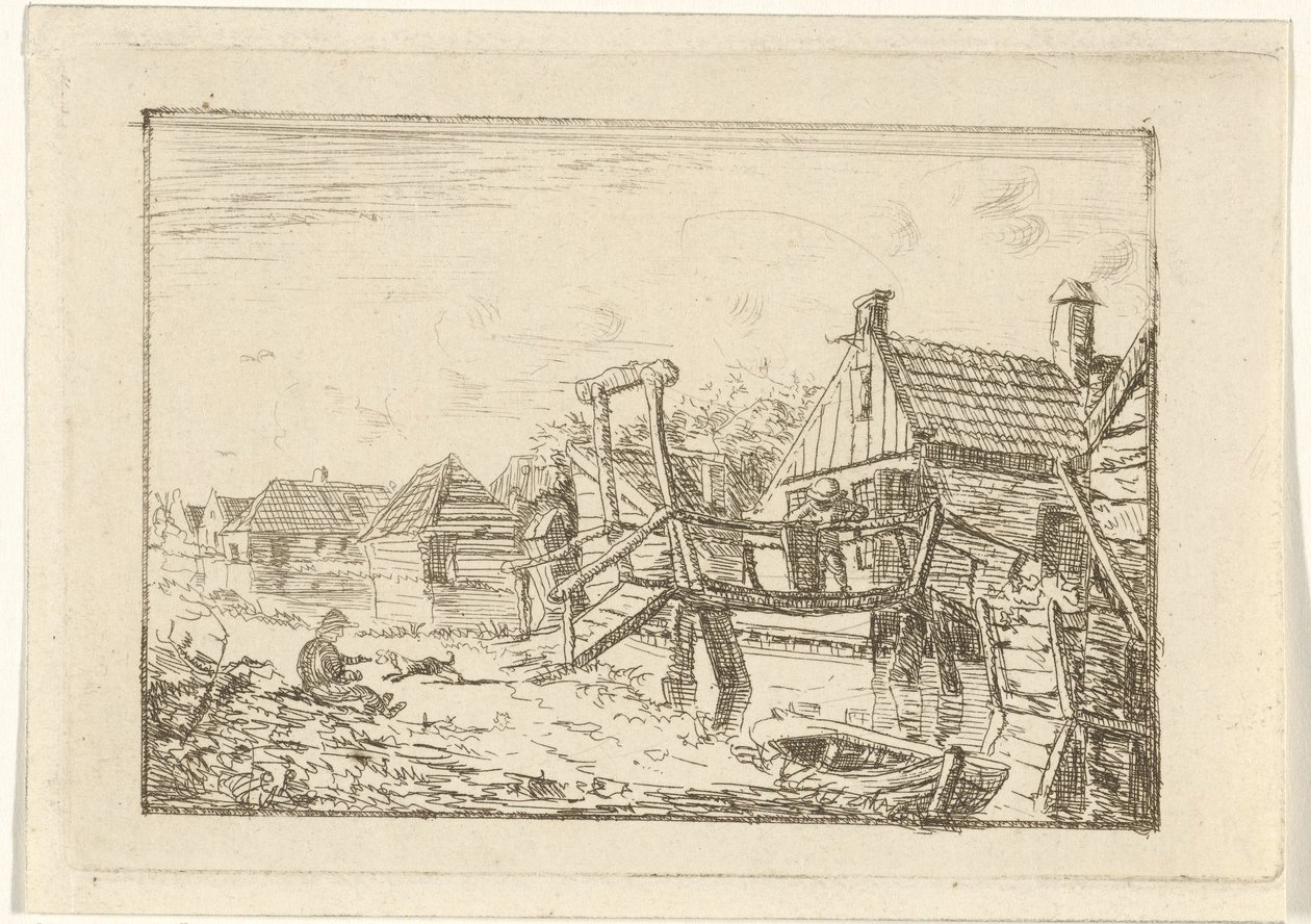 Houten brug door Gerrit Lamberts