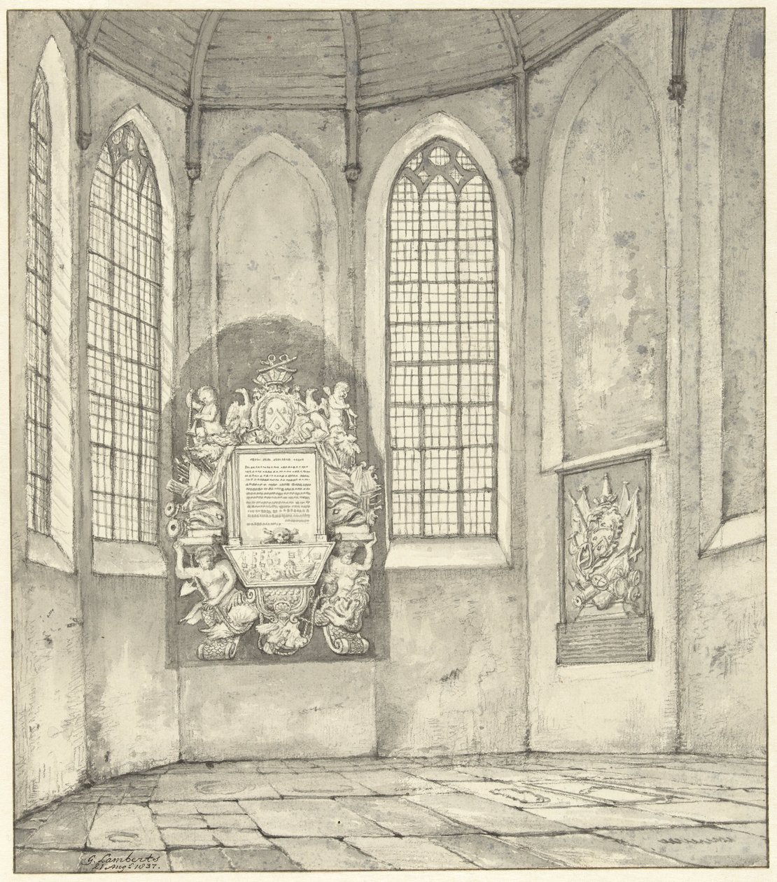 Tombe van Anthony Pieterson in de kerk te Monster door Gerrit Lamberts