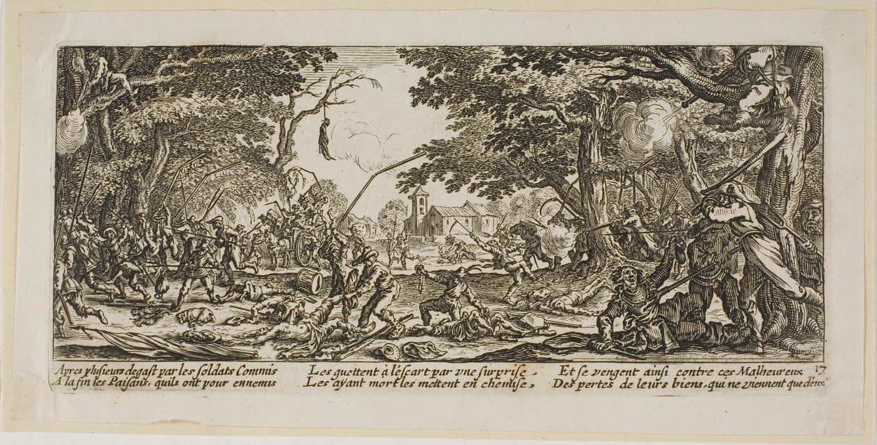 De boeren wreken zich, plaat zeventien uit De grote ellende van de oorlog door Gerrit Lucasz van Schagen