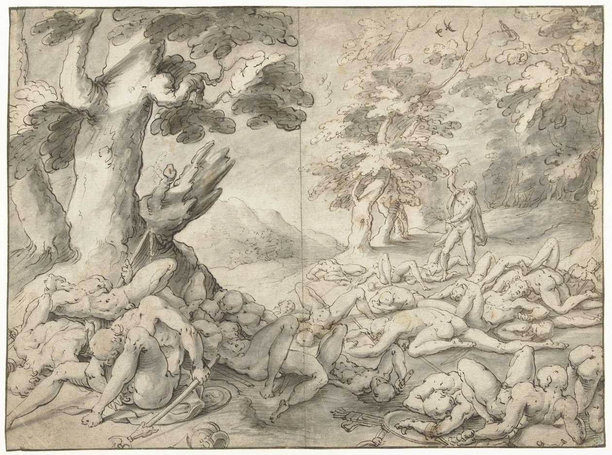 Samson na het verslaan van de Filistijnen door Gerrit Pietersz. Sweelink