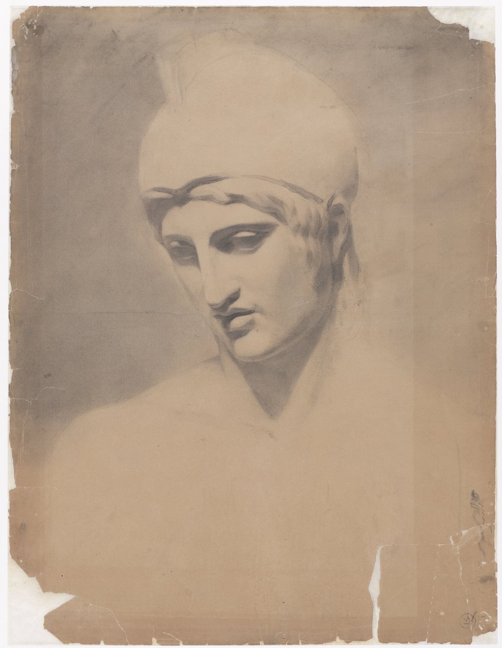 Academiestudie met gehelmde kop door Gerrit Willem Dijsselhof