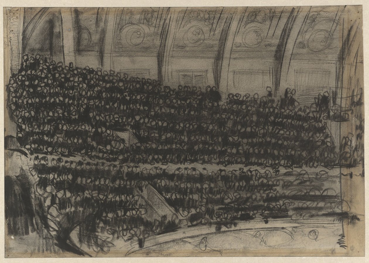 Toeschouwers op de tribunes van Circus Carré door Gerrit Willem Dijsselhof