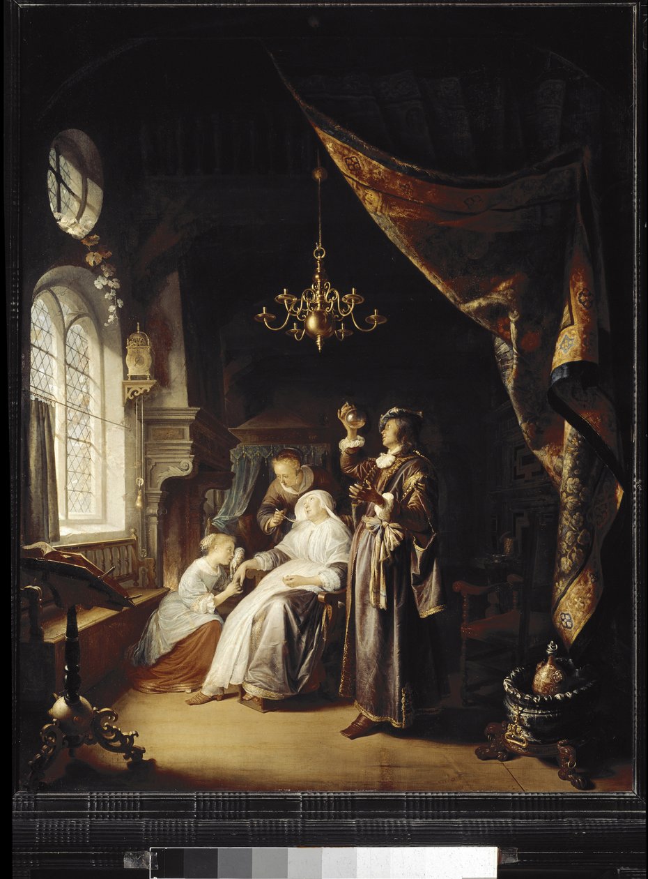 De hydropische vrouw door Gerrit Dou